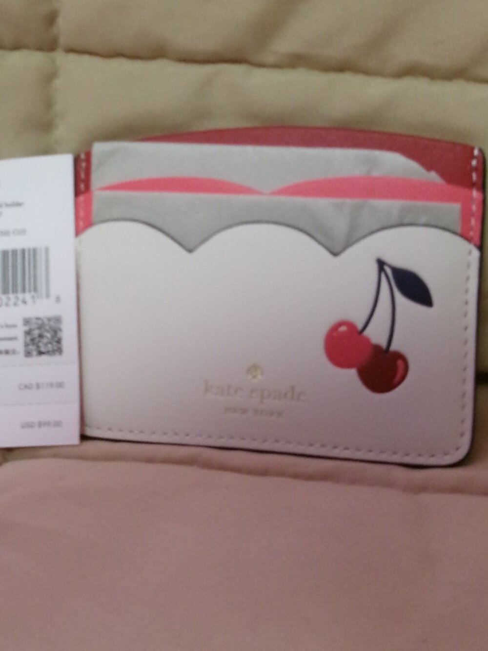 NWT Kate Spade Bing Cherry Small Slim Leather Card Holder